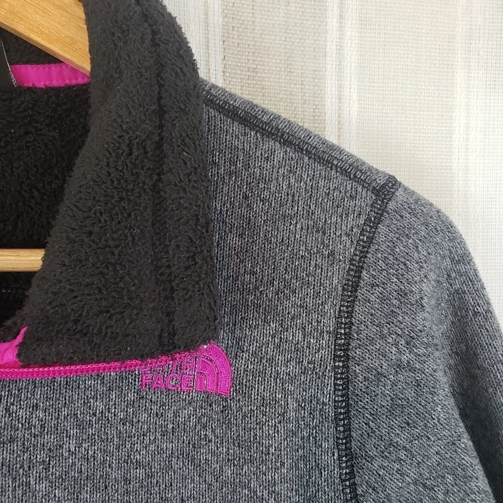The North Face‎ Banderitas Fleece Jacket Gray Girls Size Extra Large